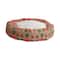 Hello Honey® 24" Pink & Brown Round Cotton Embroidered Sherpa Pet Bed
